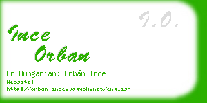 ince orban business card